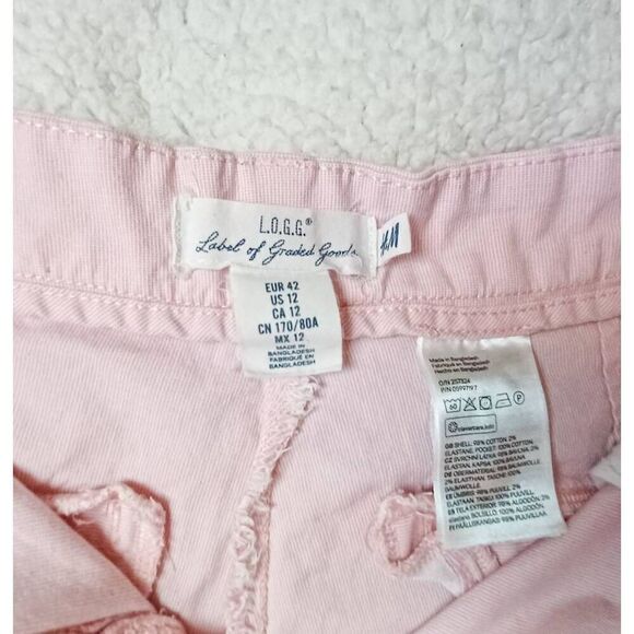 L.O.G.G. Label of Graded Goods H&M Womens Pink Bermuda Shorts US 12Regular - Picture 5 of 5